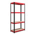 1800x900x300mm 500kg UDL 4x Tier Freestanding RB Boss Unit with Red & Black Powdercoated Steel Frame & MDF Shelves