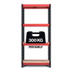 1800x900x400mm 300kg UDL 4x Tier Freestanding FastLok RB Boss Unit with Red & Black Powdercoated Steel Frame & MDF Shelves