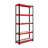 1800x900x300mm 250kg UDL 5x Tier Freestanding FastLok RB Boss Unit with Red & Black Powdercoated Steel Frame & MDF Shelves